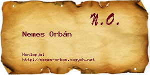 Nemes Orbán névjegykártya