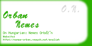 orban nemes business card